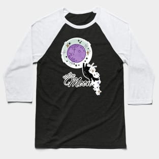 Space Kitty To the Moon Baseball T-Shirt